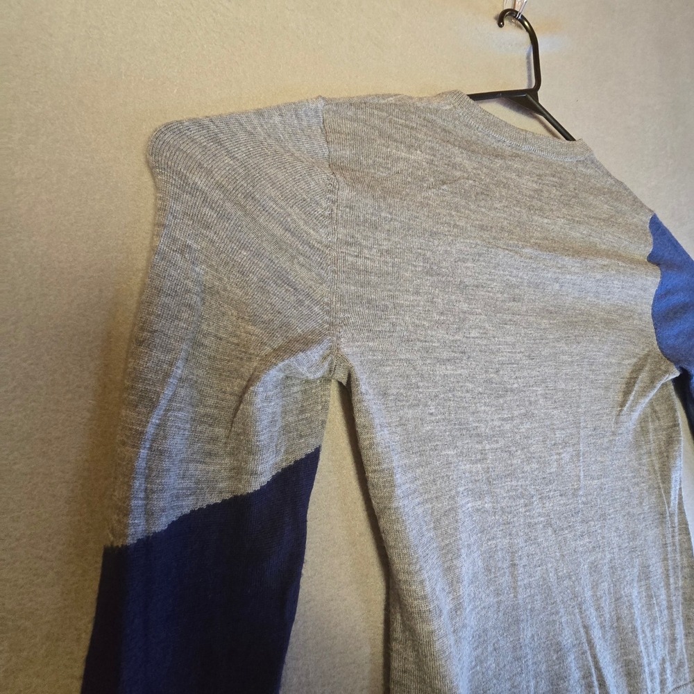 Armani Exchange Mens Colorblock Wool Blend Crewneck Sweater Grey Blue XS 6YZM2R - Picture 11 of 16